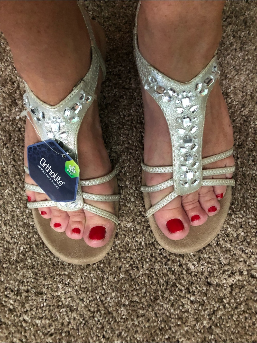 NWT Ortholite Champagne Metallic Women's Heels